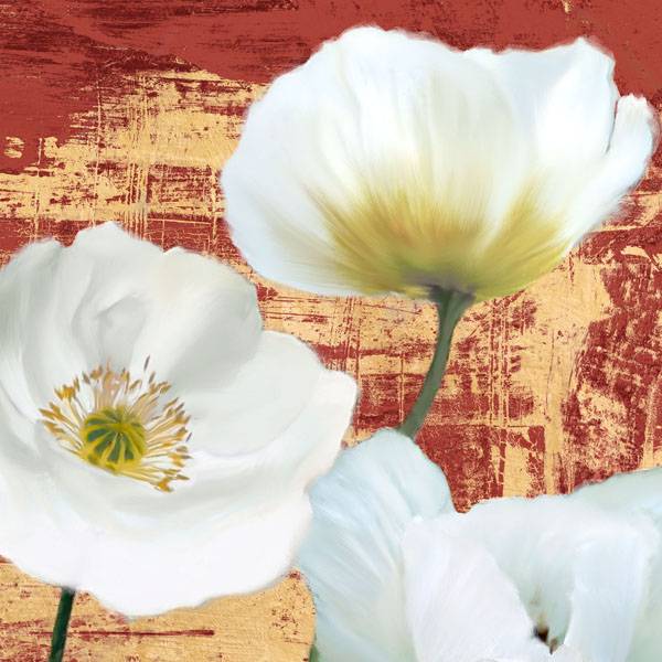 Washed Poppies (Red & Gold) II