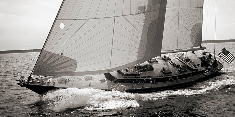 Sailboat Leaning to the Side (detail, BW)