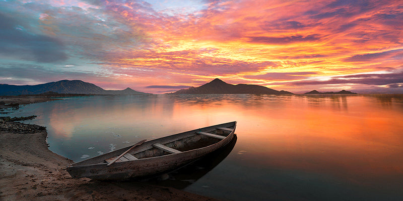Sunset on a lake, Scotland