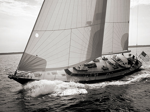 Sailboat Leaning to the Side (BW)