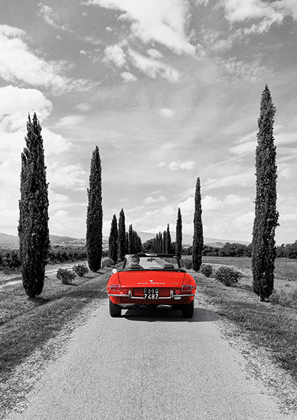 Sportscar in Tuscany (BW)