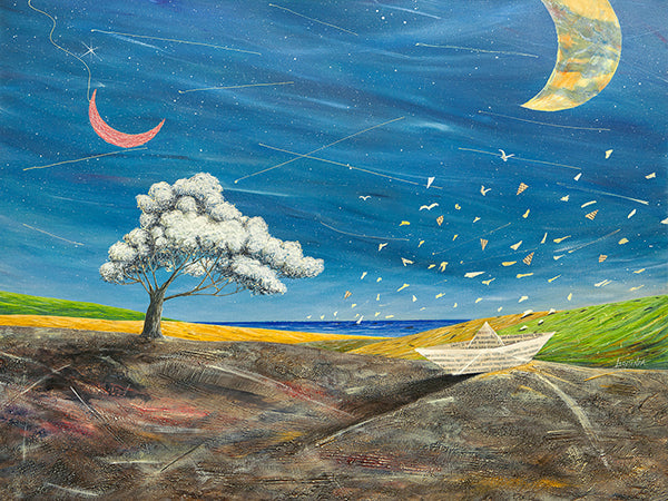 La grande luna sta lì a guardare