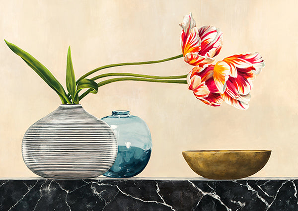 Floral Setting on Black Marble (detail)