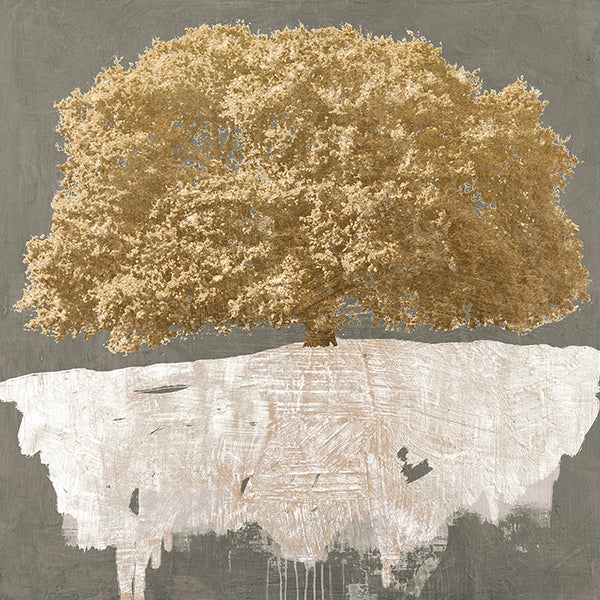 Golden Tree on Grey