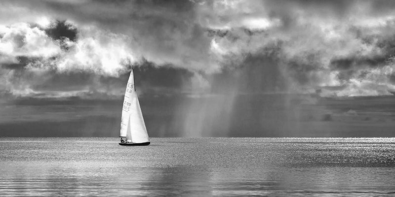 Sailing on a Silver Sea (BW)