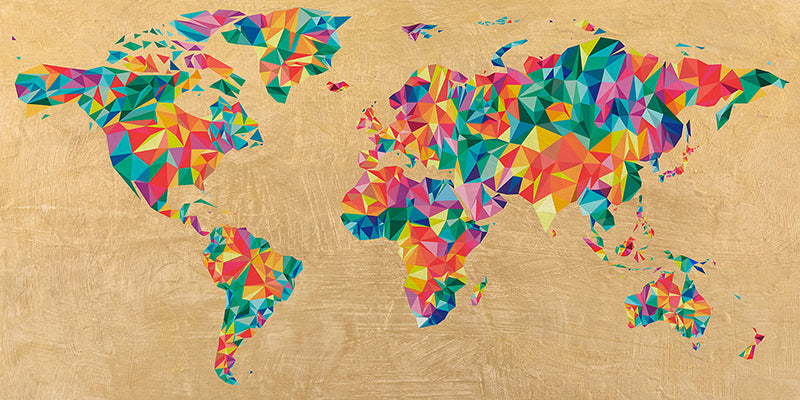 Multicolor World Map (golden)