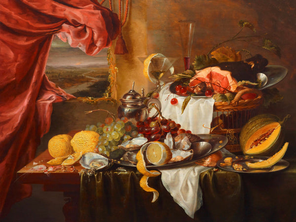 Still life with imaginary view