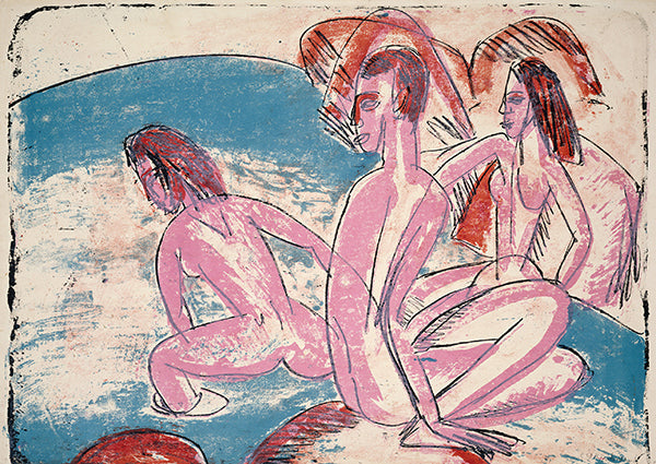 Three Bathers by Stones