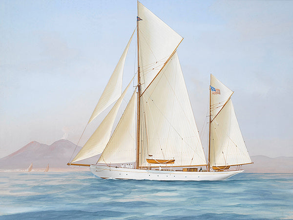 The racing Ketch Xarifa in the Bay of Naples, 1913