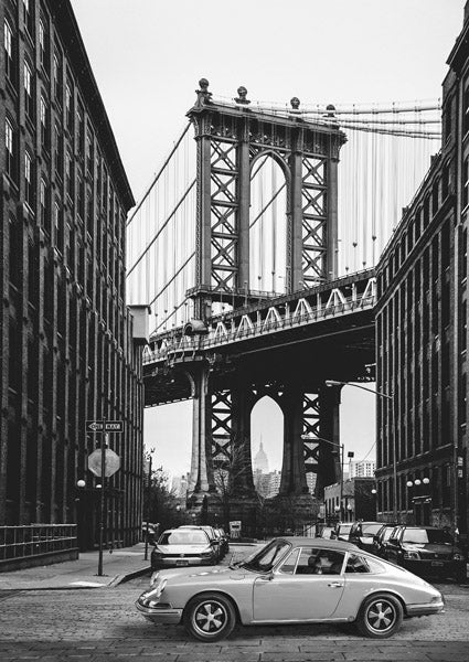 By the Manhattan Bridge (BW)