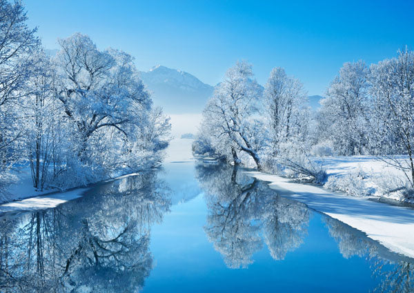 Winter landscape at Loisach, Germany