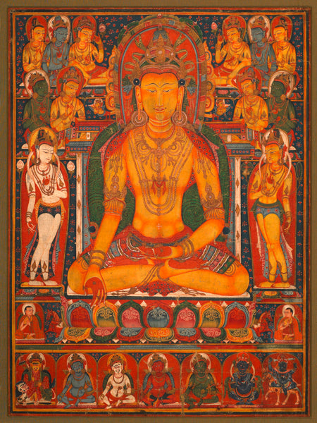 Buddha Ratnasambhava with Wealth Deities