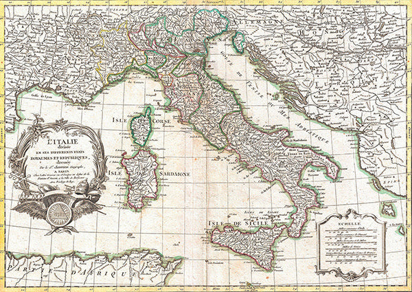 Map of Italy, 1770