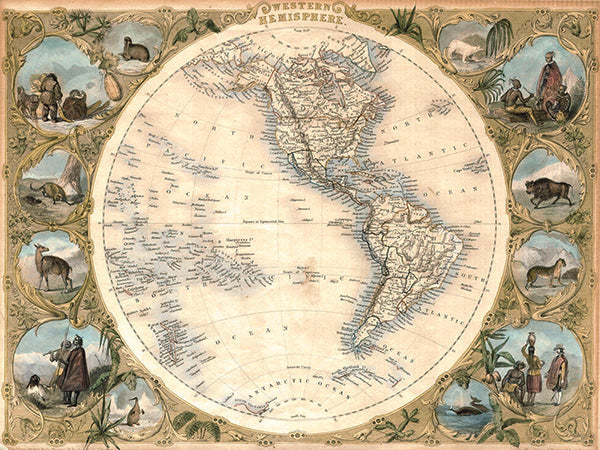 Map of the Western Hemisphere, 1850