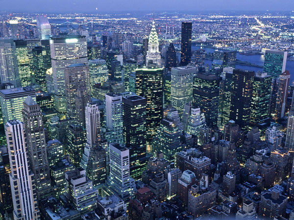 Manhattan skyline at dusk, NYC