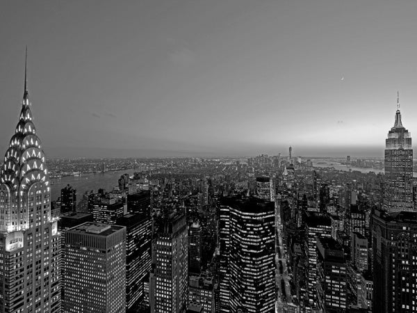 Midtown and Lower Manhattan at dusk