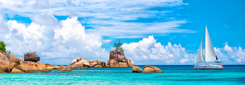 Sailboat at La Digue, Seychelles