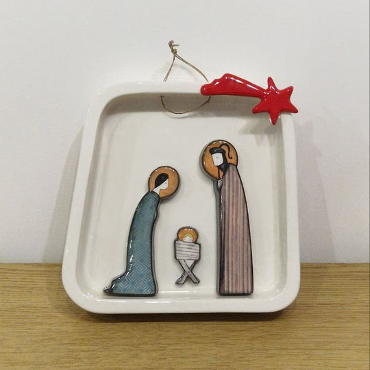 Presepe Teatrino con stella cometa rossa