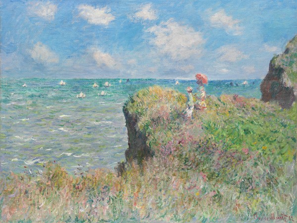 Passeggiata sulla Scogliera a Pourville di Claude Monet