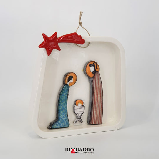 Presepe Teatrino con stella cometa rossa