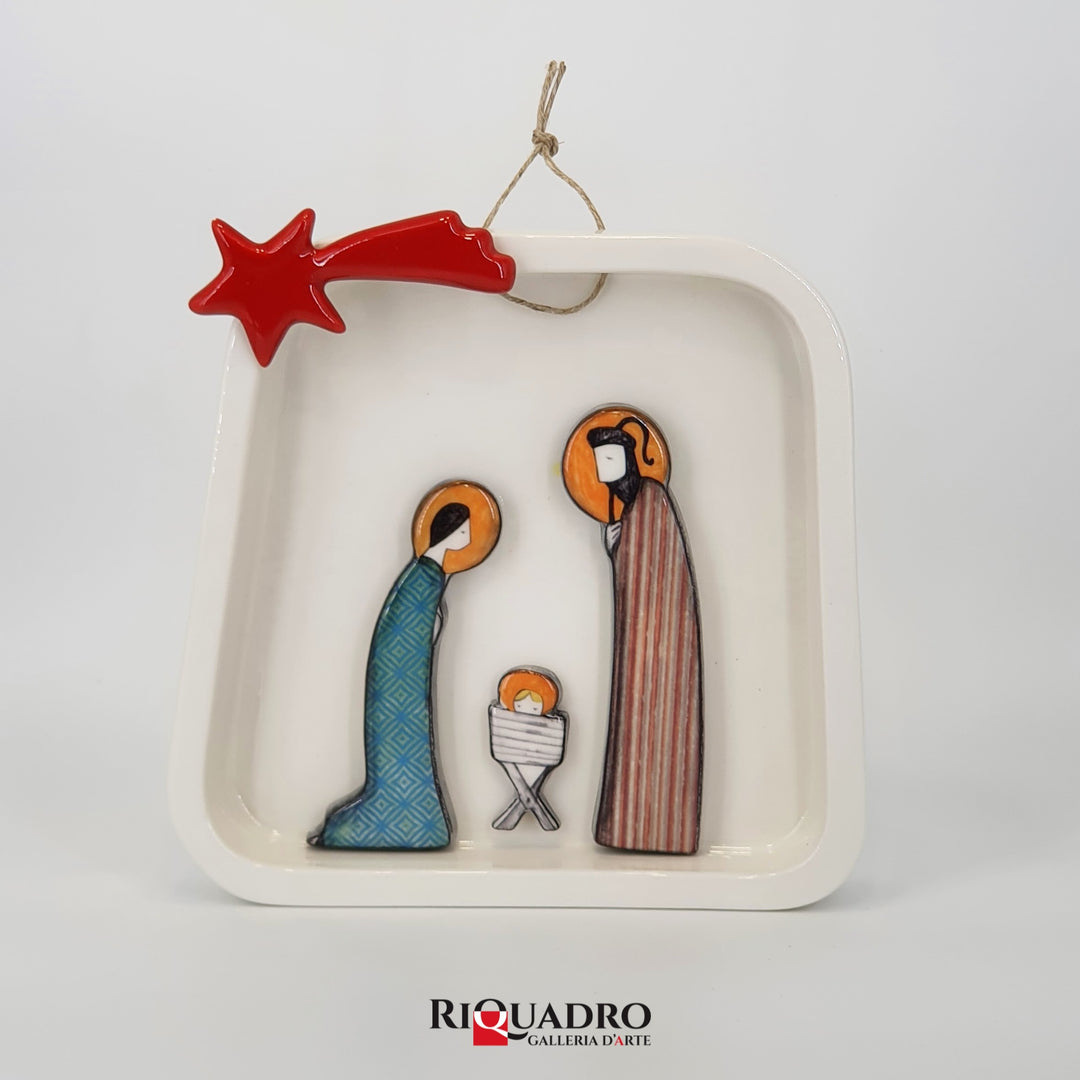 Presepe Teatrino con stella cometa rossa