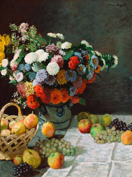 Natura Morta con Fiori e Frutta di Claude Monet