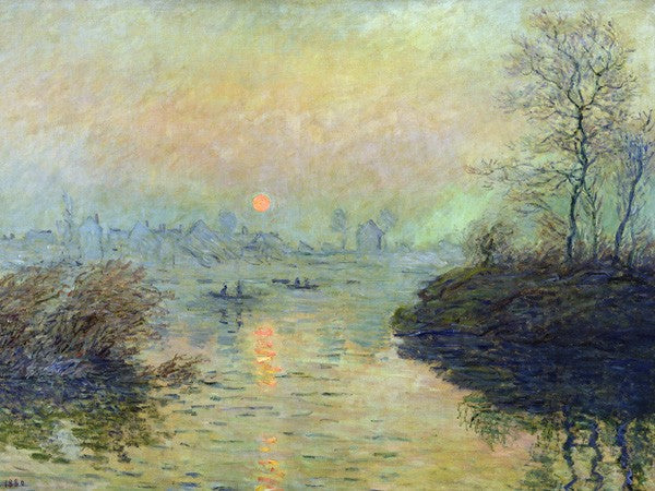 Sole che Tramonta sulla Senna a Lavacourt di Claude Monet