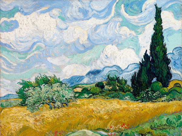 Campo di grano con cipressi di Vincent Van Gogh