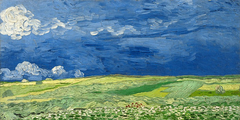 Campo di grano sotto nubi temporalesche di Vincent Van Gogh