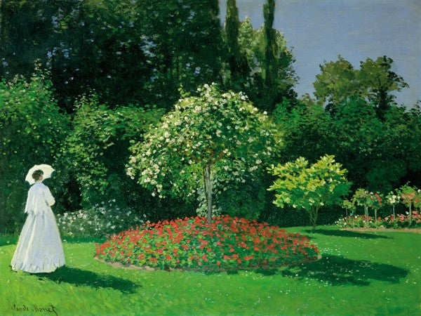 Giovane Donna in un Giardino di Claude Monet