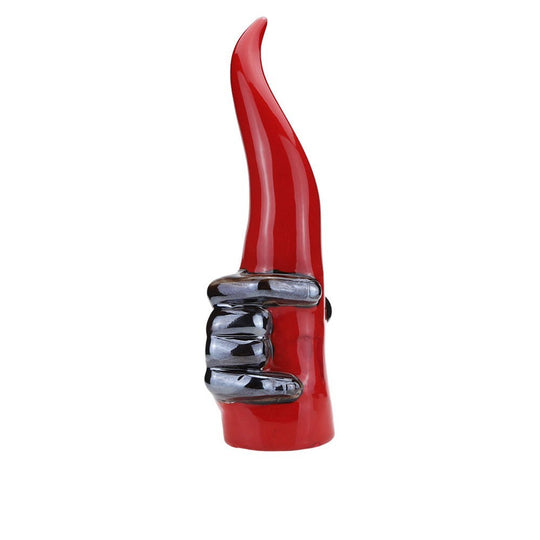 Corno Mano Corna in Terracotta h 32