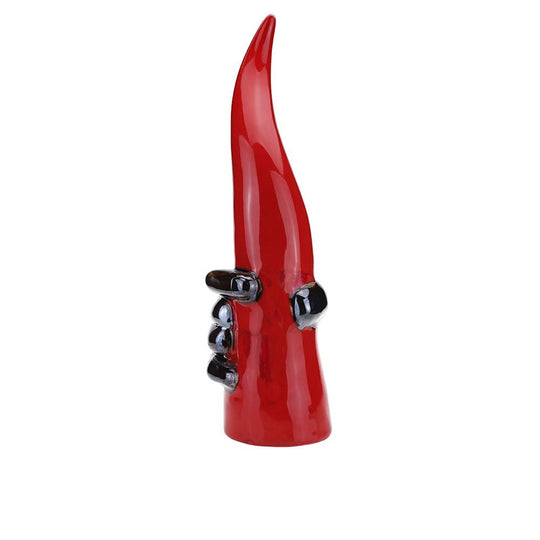 Corno Mano Corna in Terracotta h 32