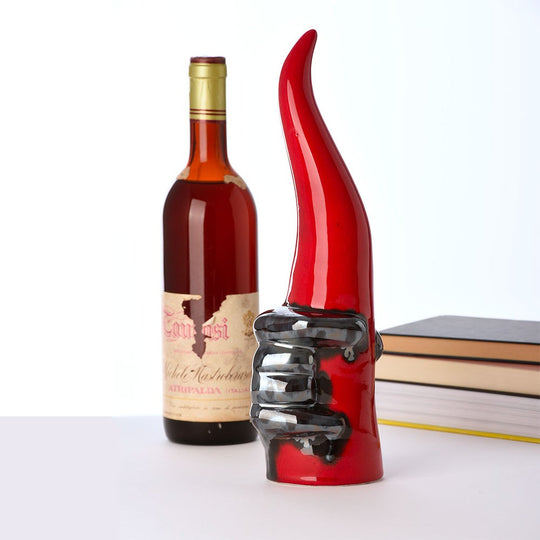 Corno Mano Corna in Terracotta h 32