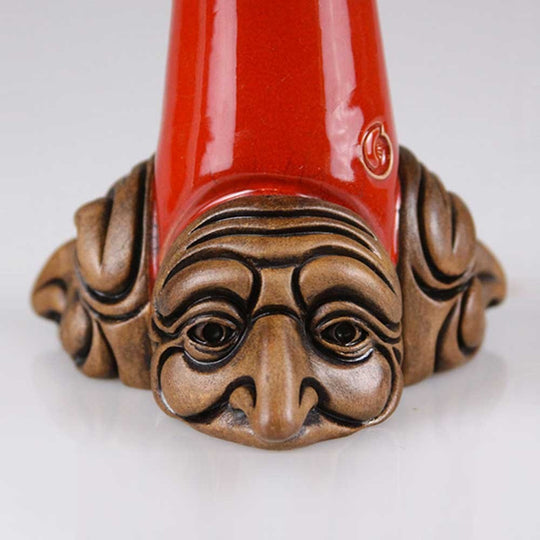 Corno portafortuna con tre facce rosso 25 cm