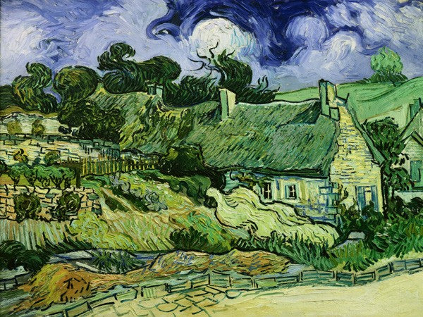 Casa con tetto di paglia a Cordeville di Vincent Van Gogh