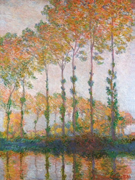 Pioppi sulle Rive dell'Epte in Autunno di Claude Monet