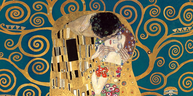 Il Bacio Dettaglio, Variazione Blu di Gustav Klimt