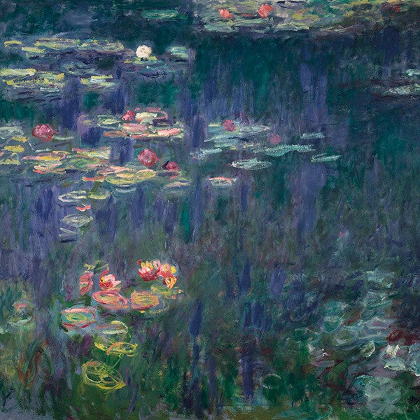 Ninfee: Riflessioni Verdi Dettaglio di Claude Monet